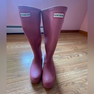 Pink rubber boots